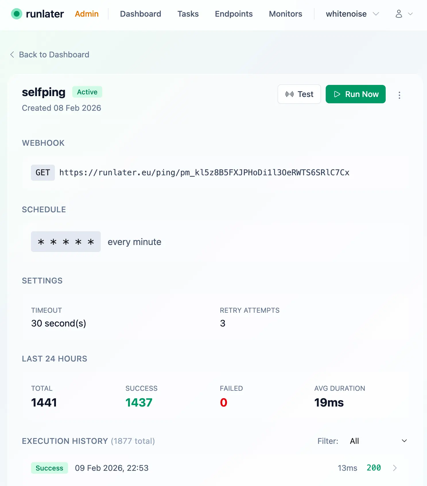 Screenshot 1 of Runlater