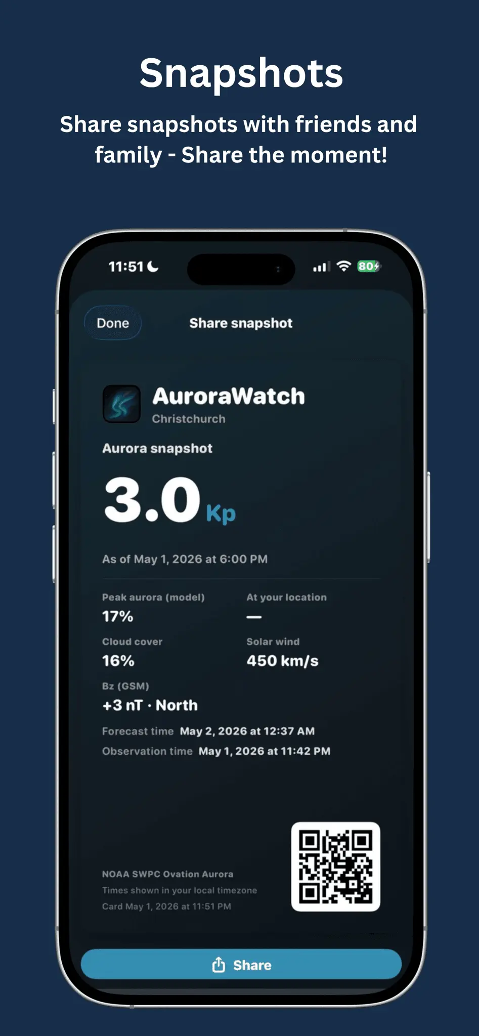 Screenshot 1 of Aurora Watch