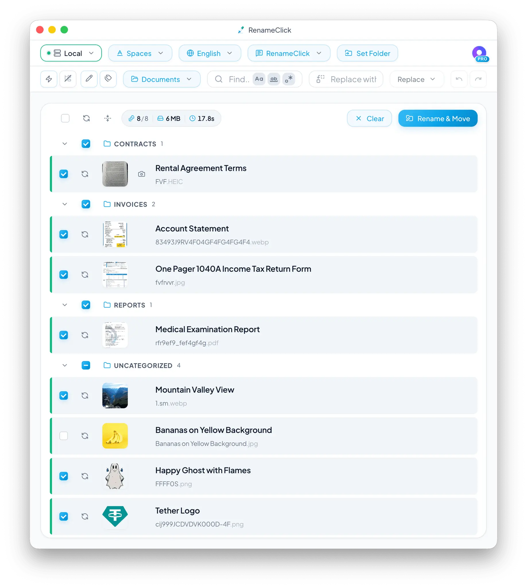 Screenshot 1 of RenameClick – Offline AI File Organizer