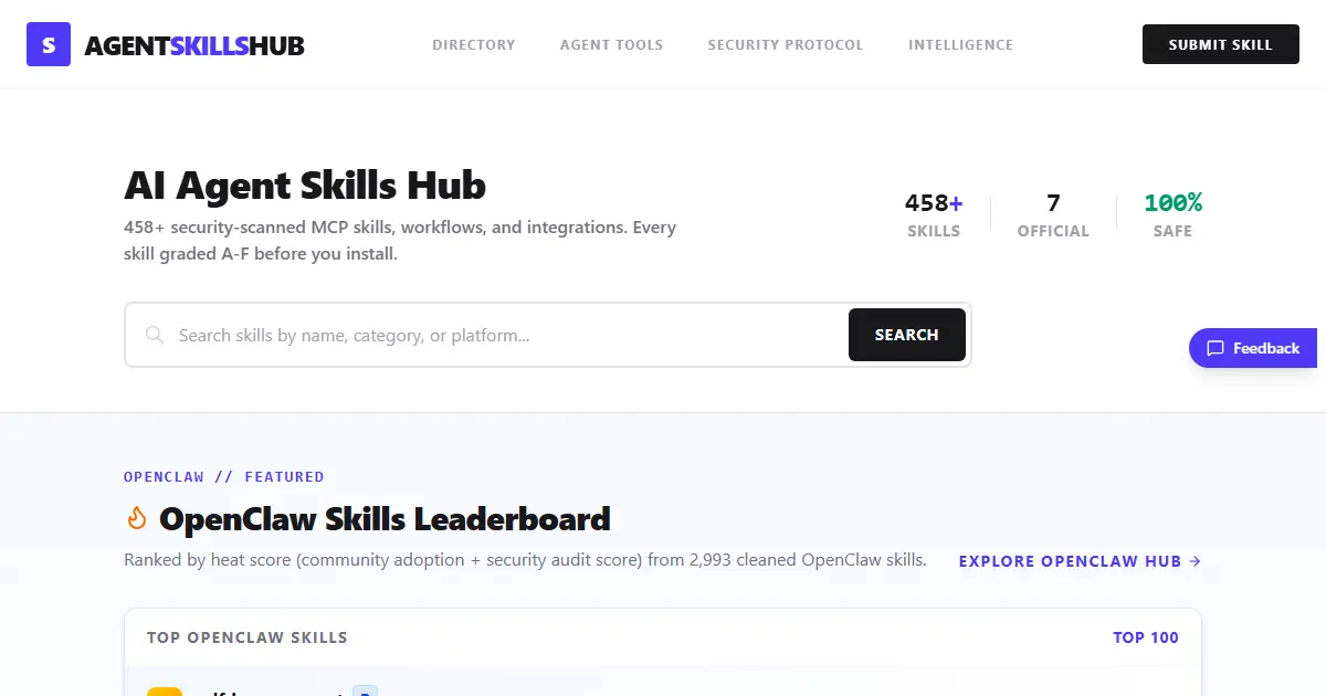 Screenshot 1 of Agent Skills Hub