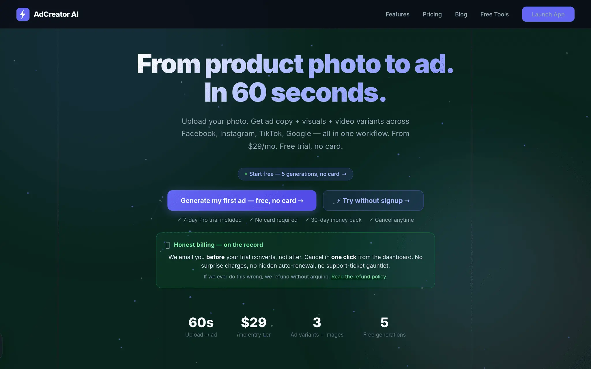 Screenshot 1 of AdCreator AI