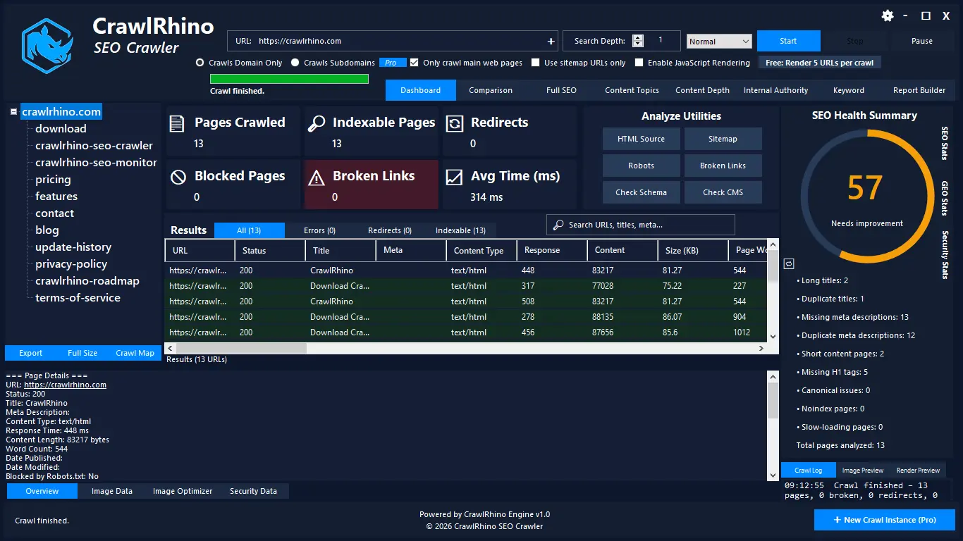 Screenshot 8 of CrawlRhino SEO Crawler