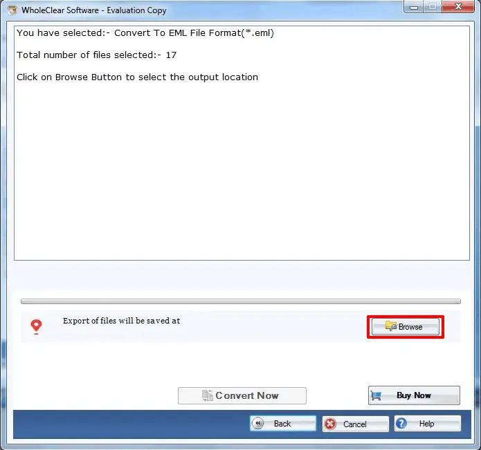 Screenshot 1 of WholeClear MSG to EML Converter