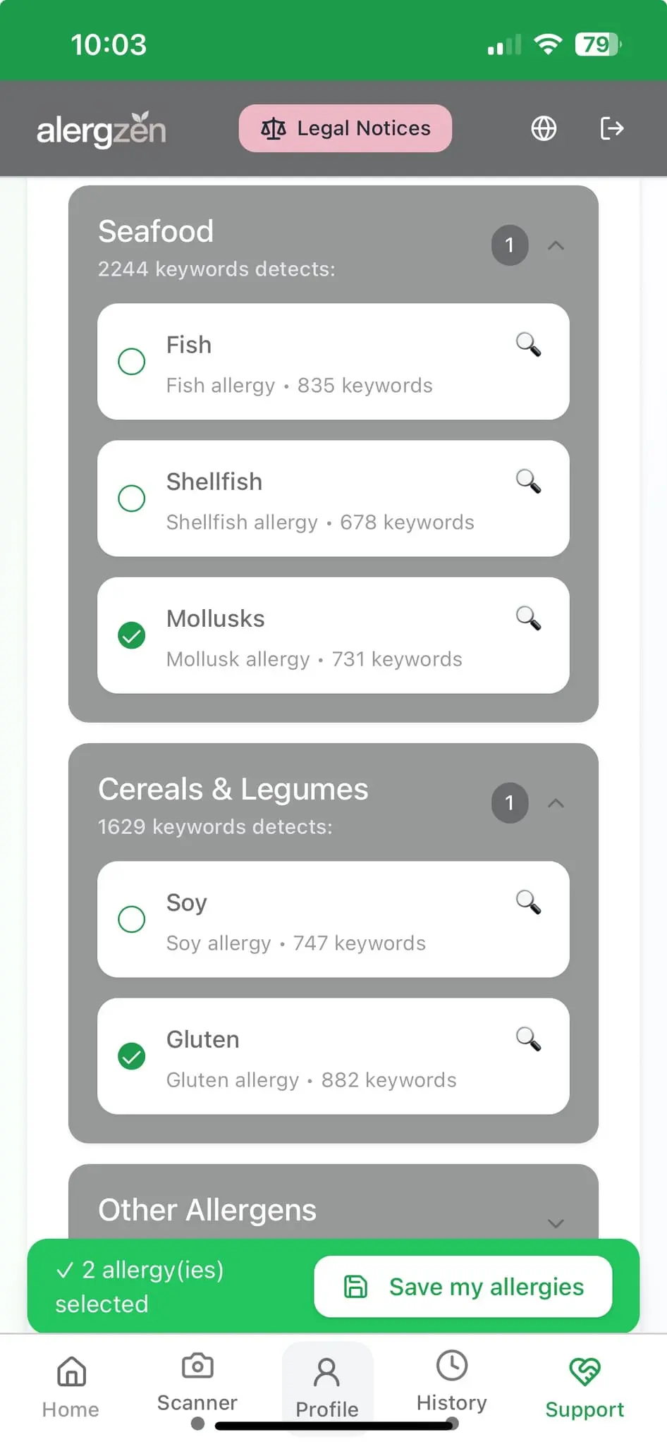 Screenshot 2 of AlergZen - Free Allergen Scanner