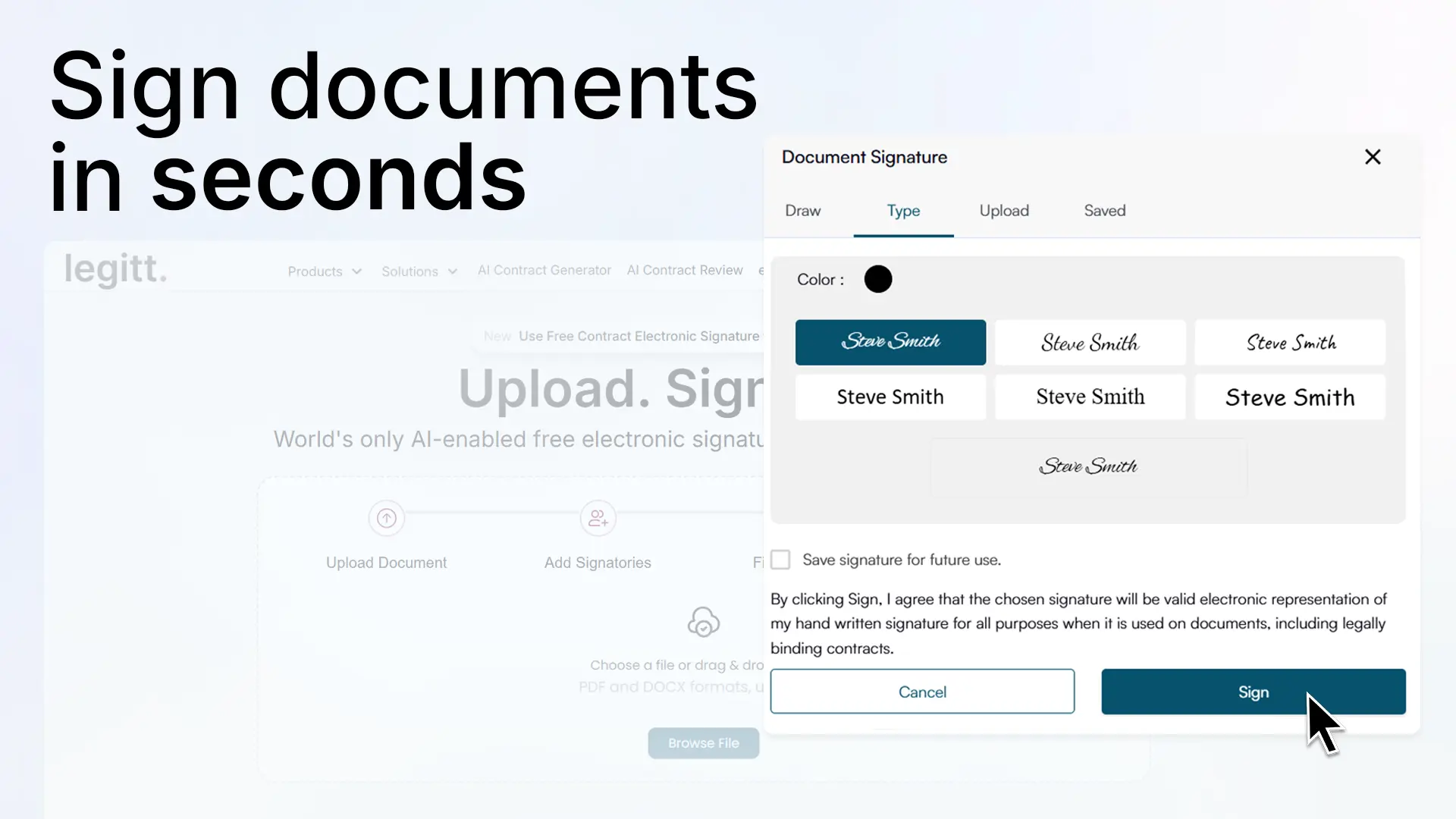 Screenshot 2 of Legitt AI Electronic Signature