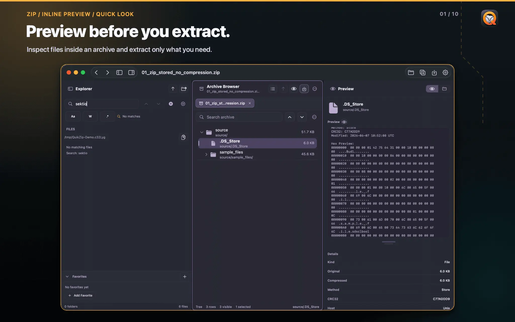 Screenshot 1 of QuikZip