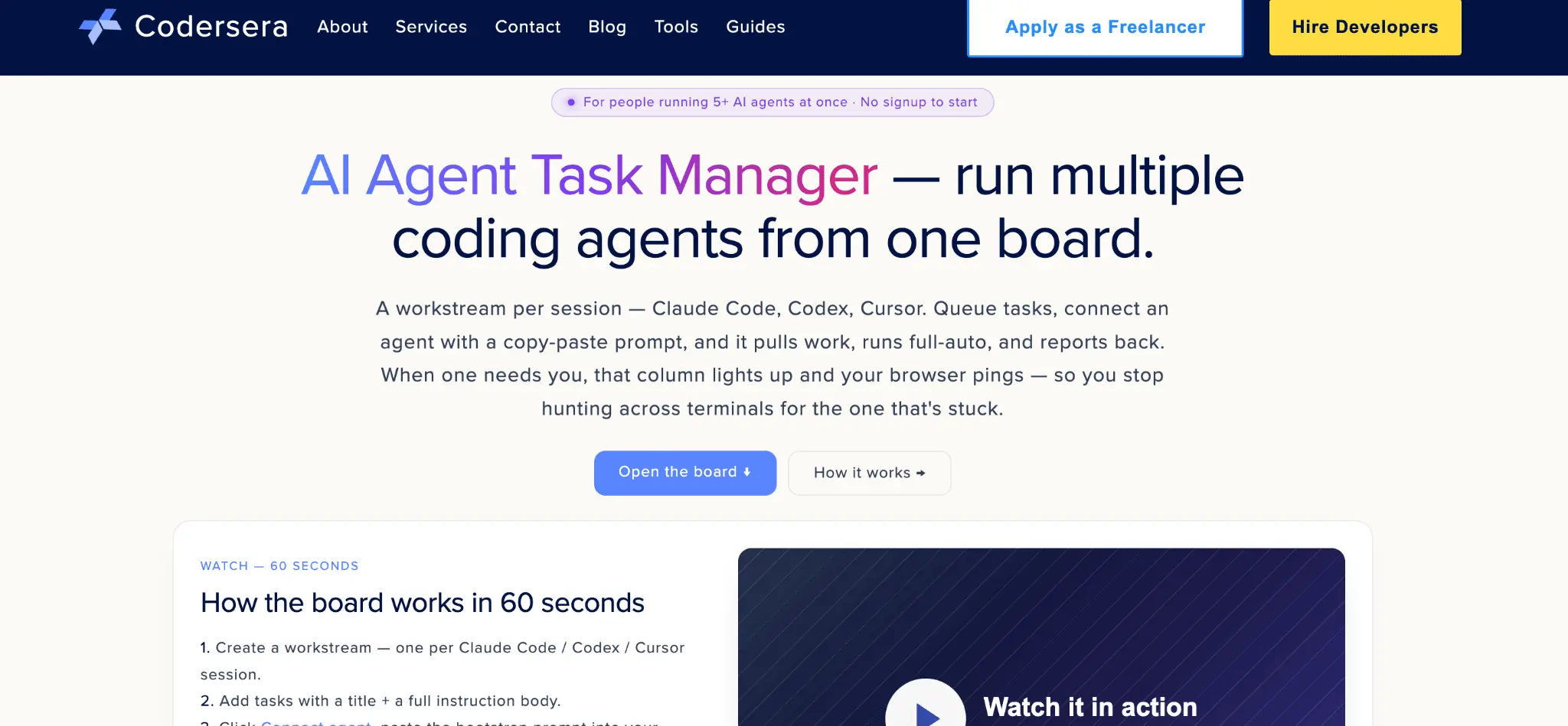 Screenshot 1 of Codersera AI Agent Task Manager