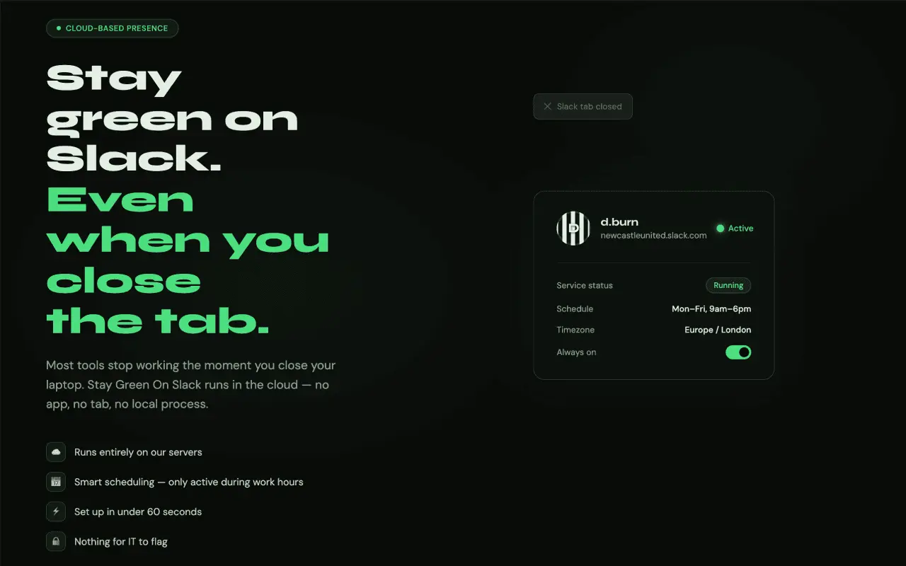 Screenshot 1 of Stay Green On Slack