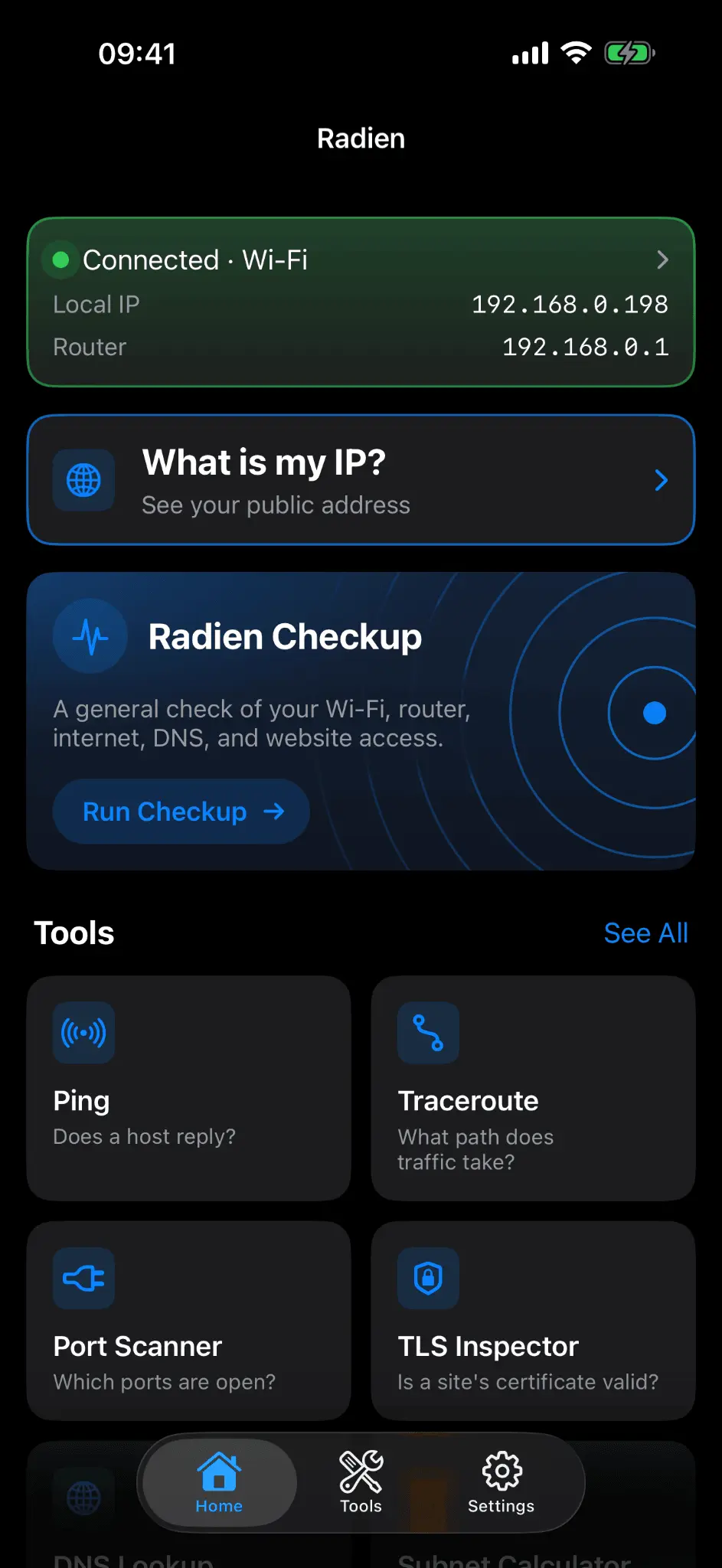 Screenshot 1 of Radien: Network Toolbox