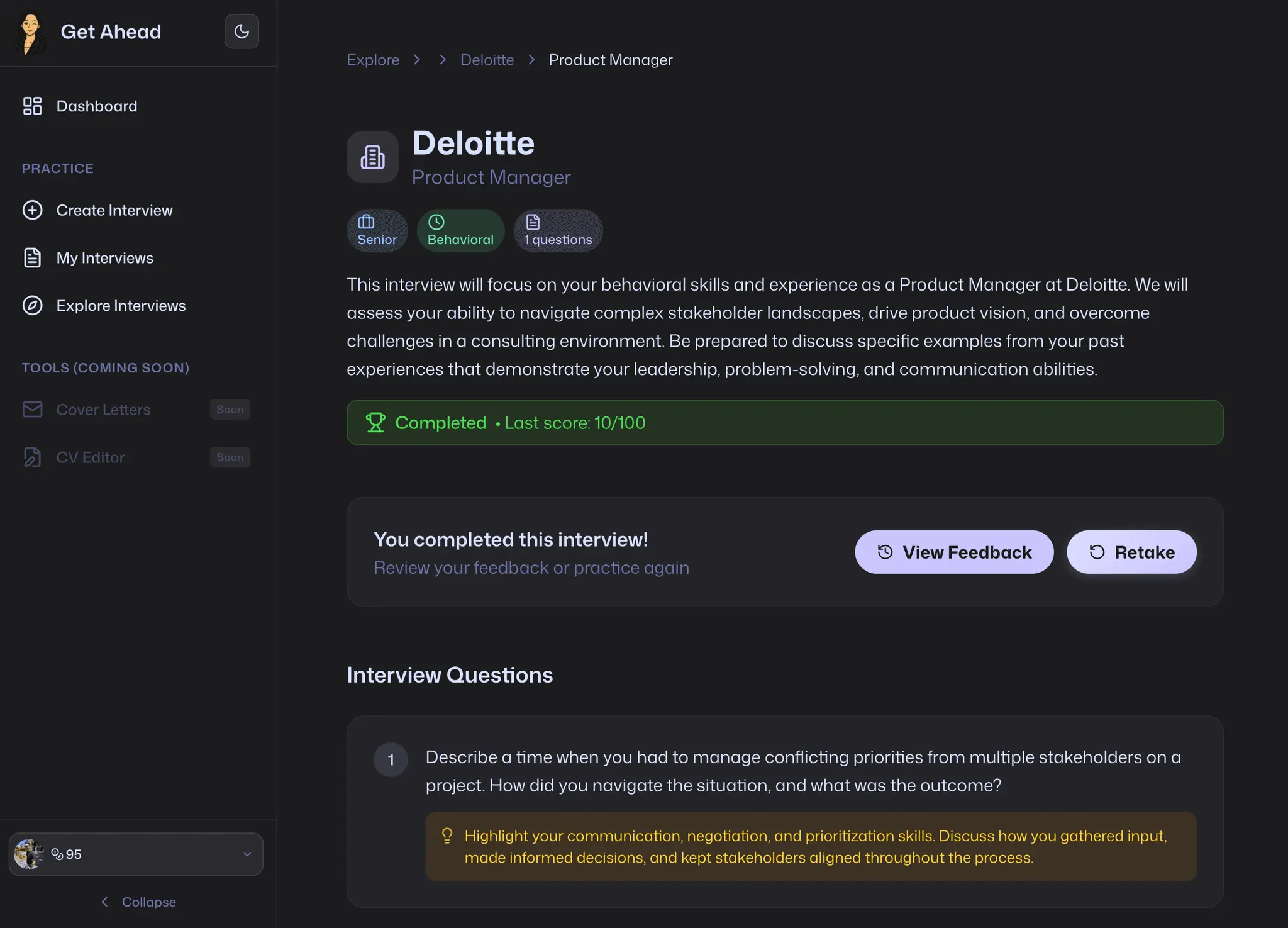 Screenshot 1 of Get Ahead AI