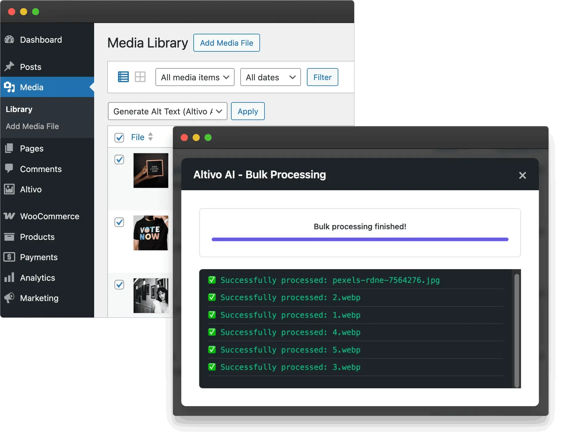 Screenshot 3 of Altivo: AI Image SEO for WordPress