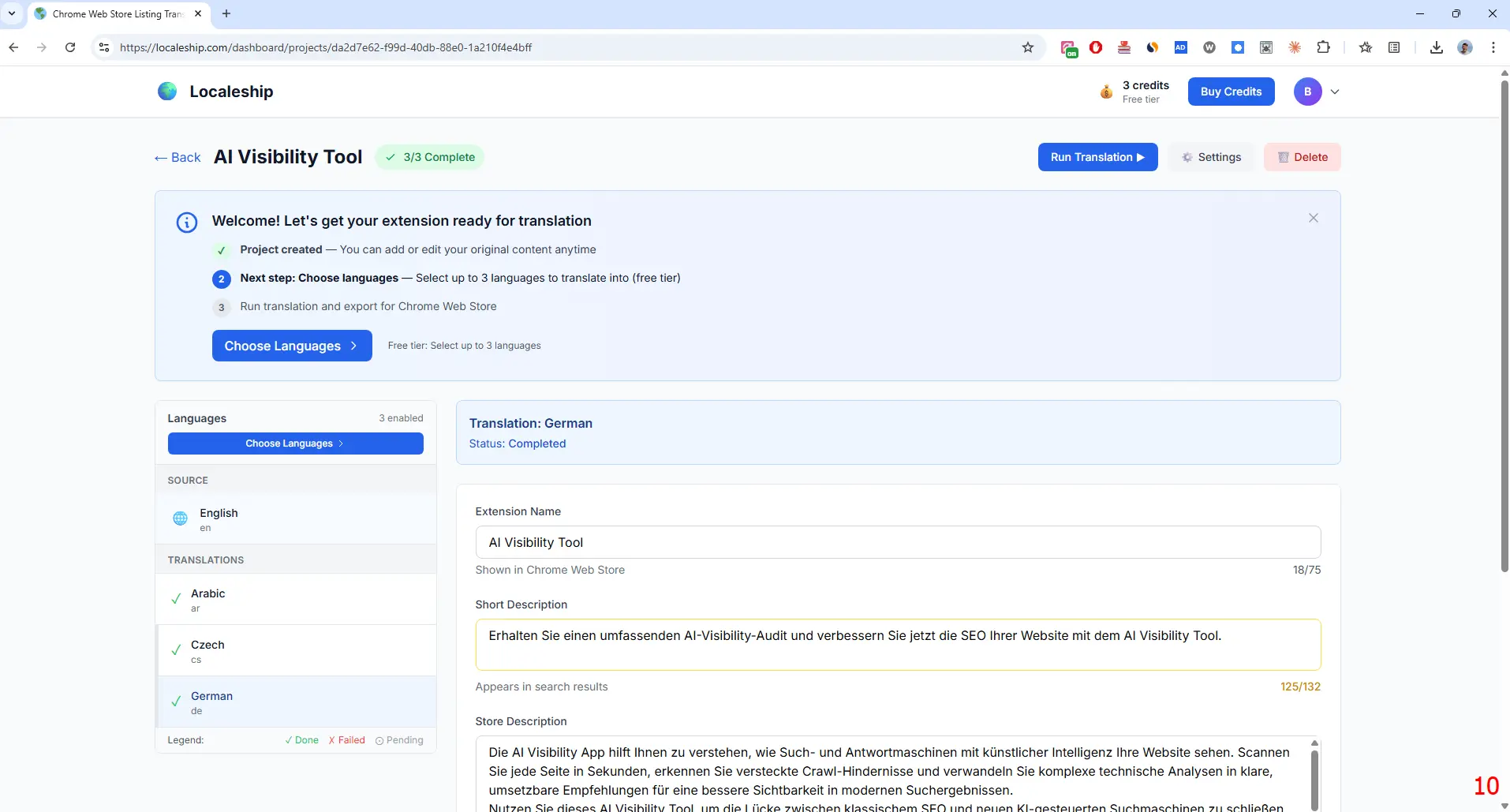 Screenshot 5 of Chrome Web Store Listing Translator