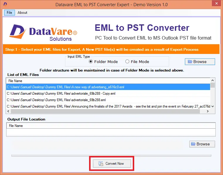 Screenshot 2 of DataVare EML to PST Converter Expert