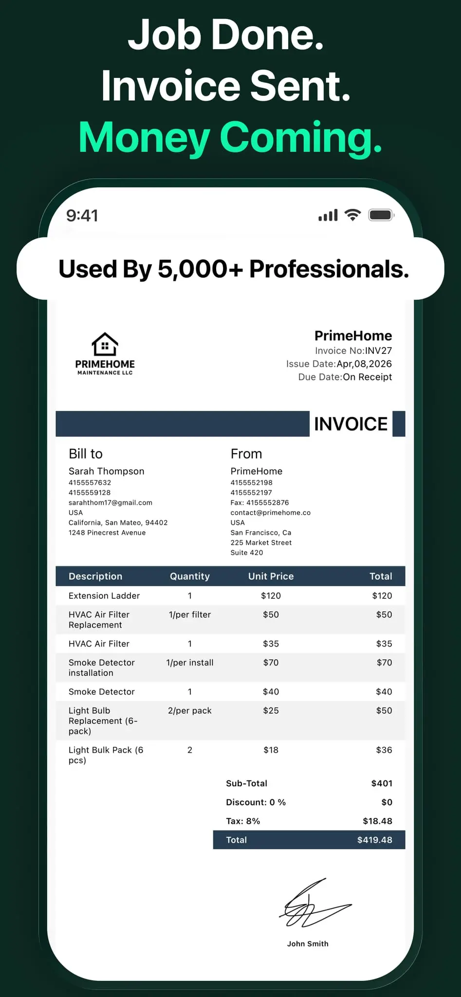 Screenshot 1 of SnapBill - Invoice Maker