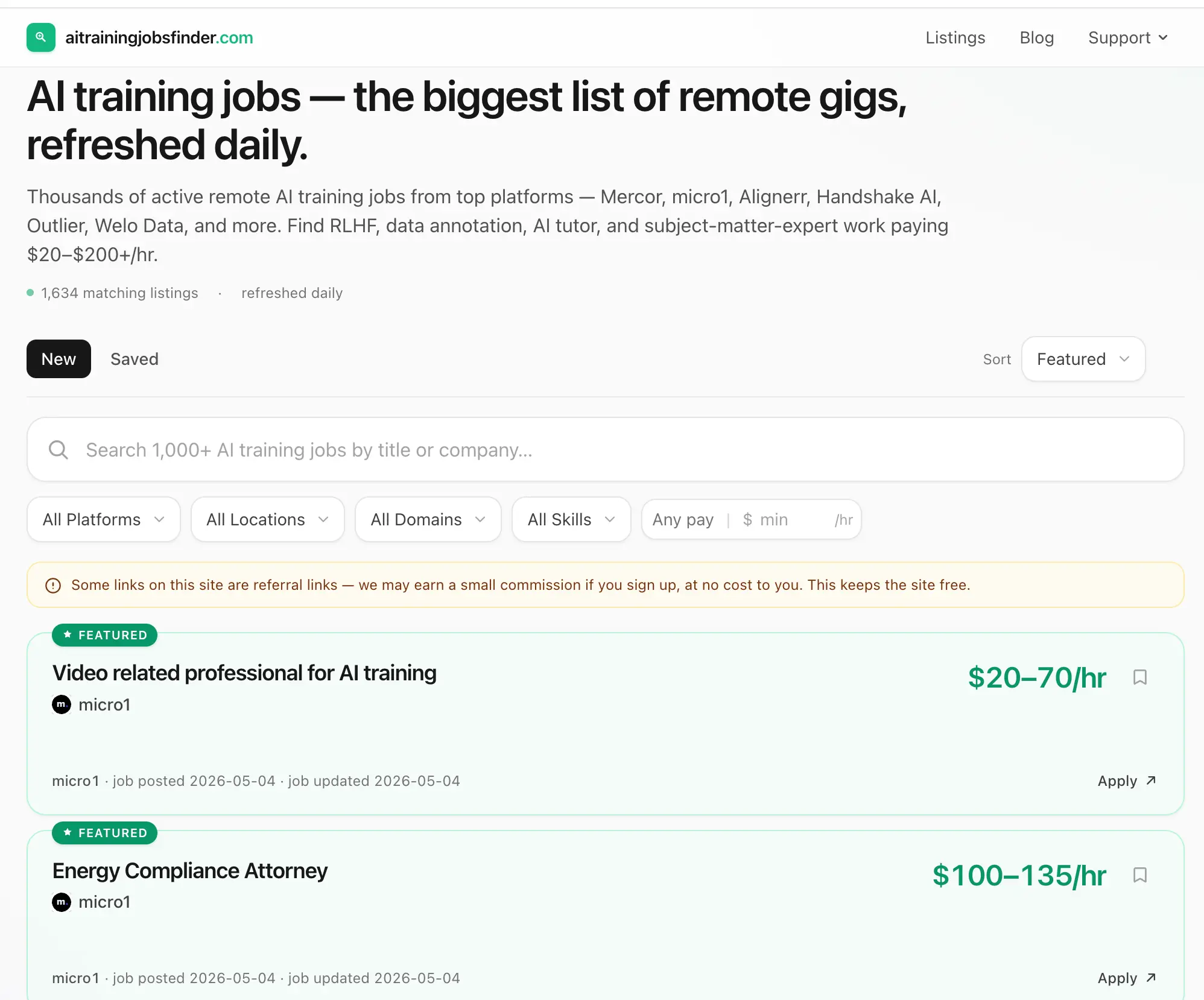 Screenshot 2 of AI Training Jobs Finder
