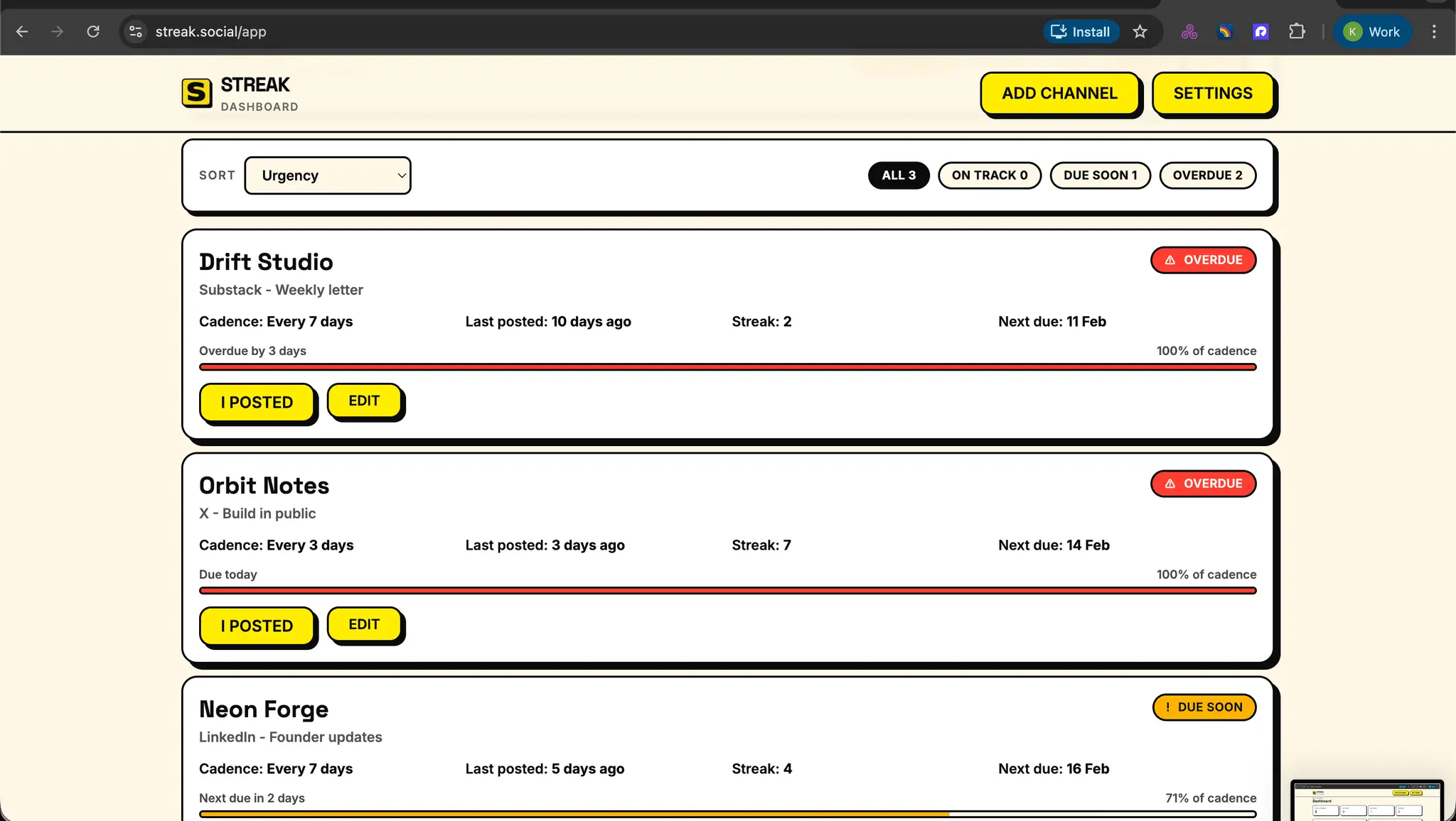 Screenshot 1 of STREAK.SOCIAL
