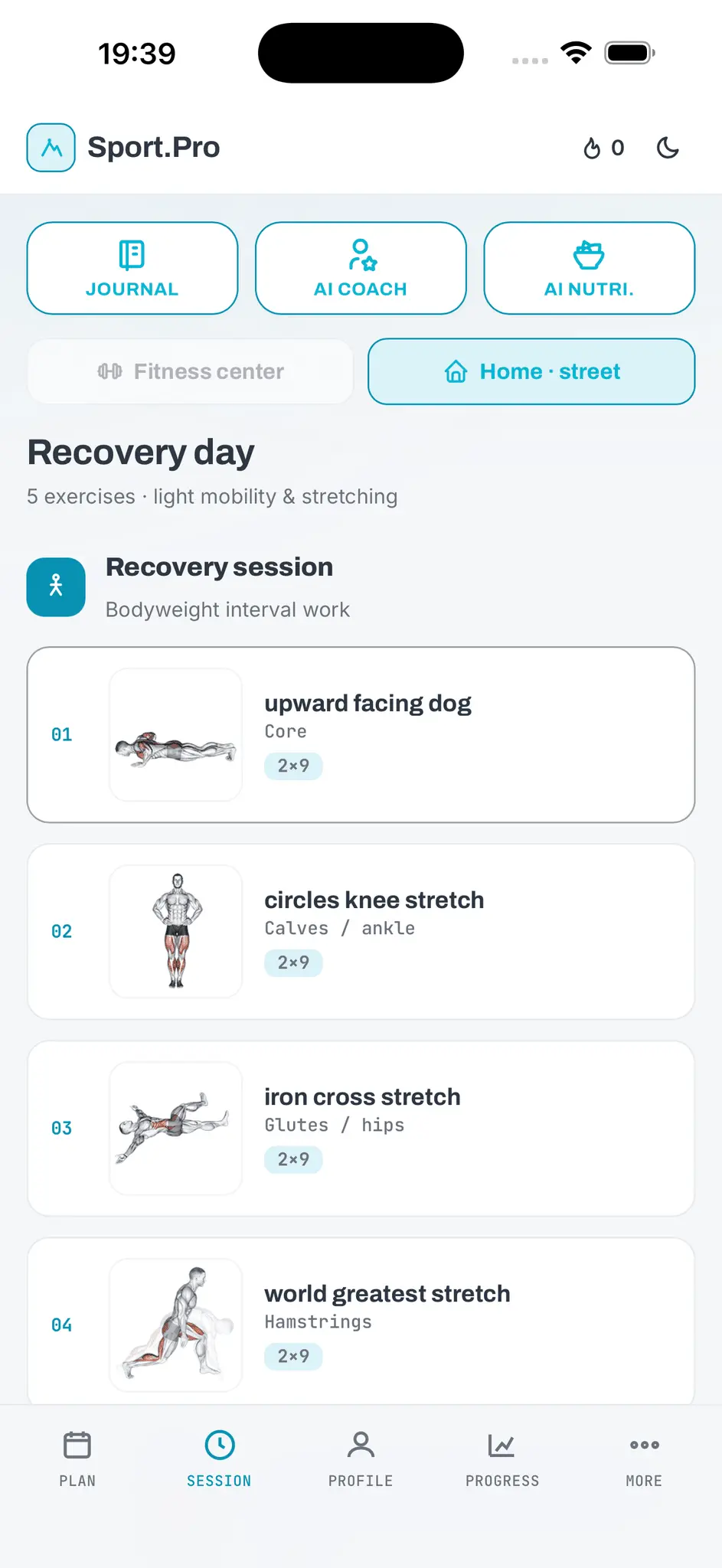 Screenshot 1 of Sport.Pro — AI Coach & Workout