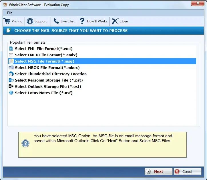 Screenshot 4 of WholeClear MSG to HTML Converter