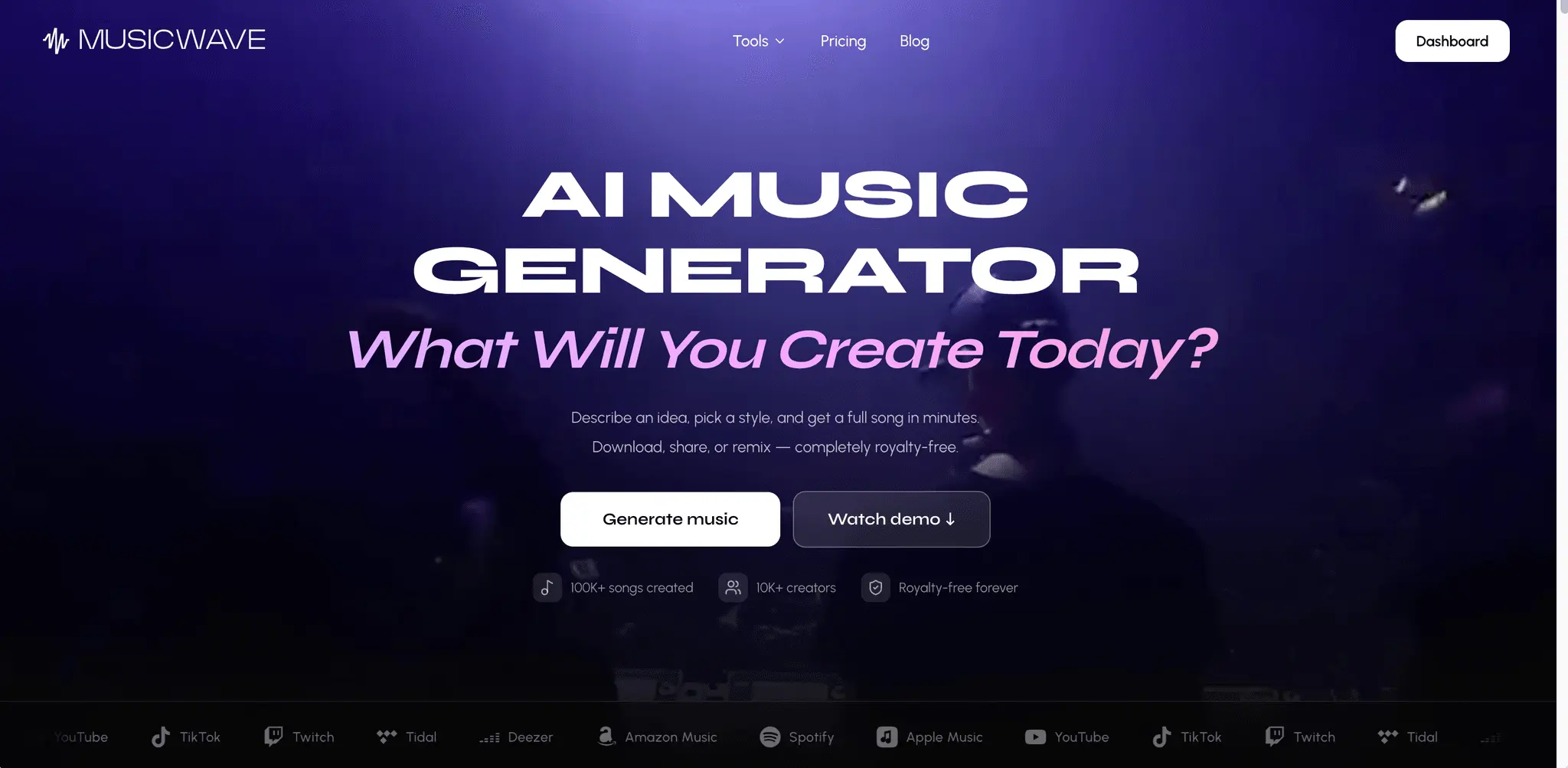 Screenshot 1 of MusicWave.ai