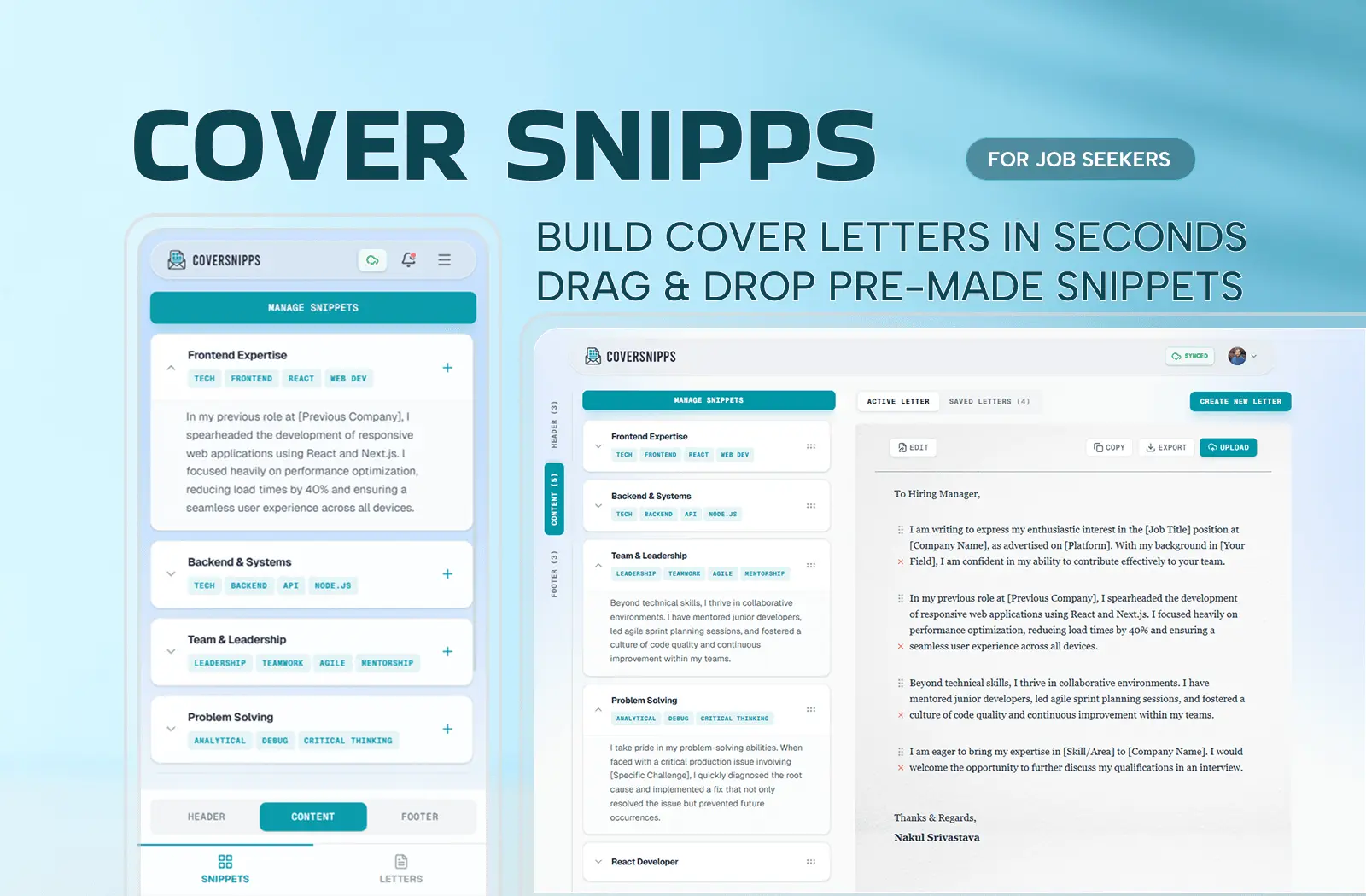Screenshot 2 of CoverSnipps