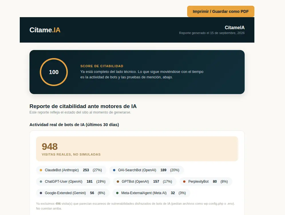 Screenshot 1 of CítameIA