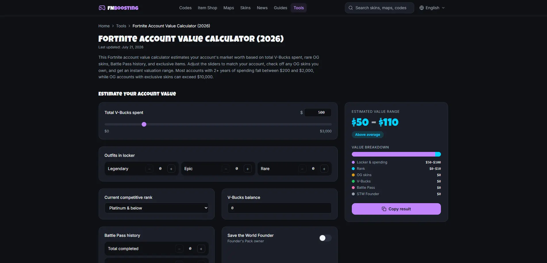 Screenshot 4 of FNBoosting - Free Fortnite Tools & Stats