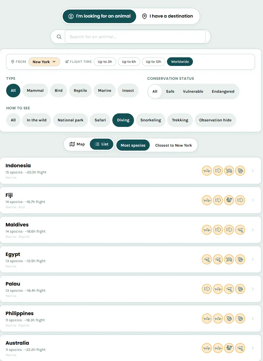 Screenshot 1 of Animals around the world 