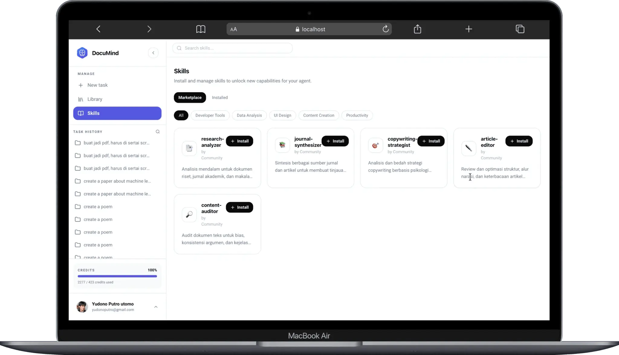 Screenshot 3 of DocuMind