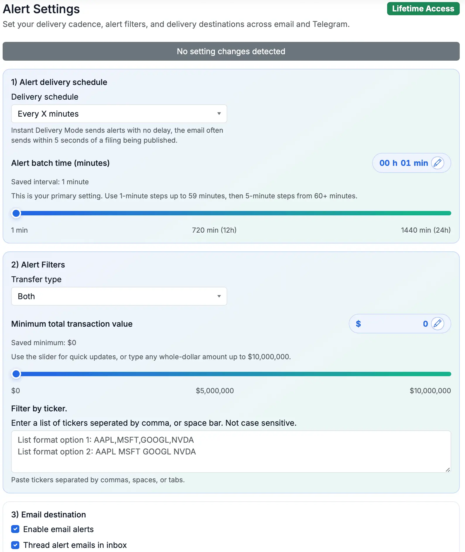 Screenshot 1 of InsiderTradeAlerts