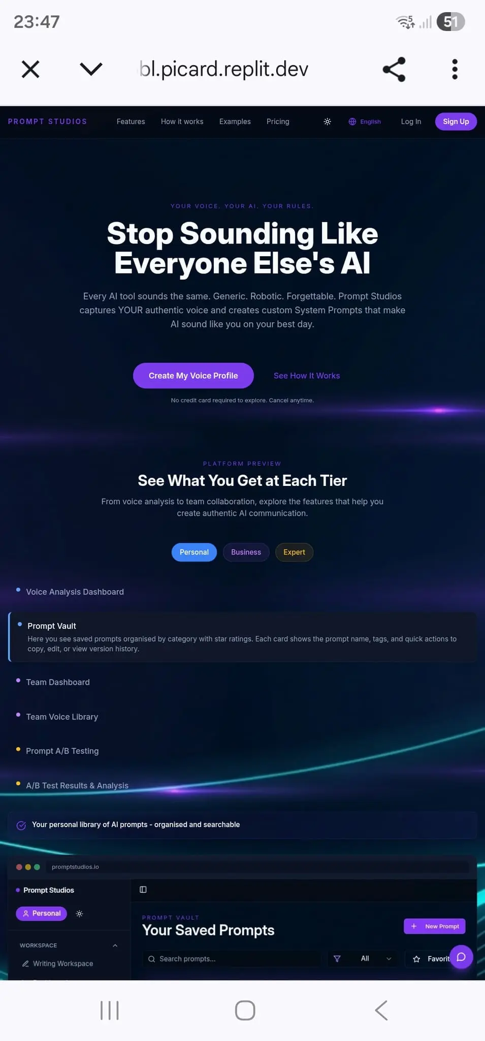 Screenshot 1 of PromptForge