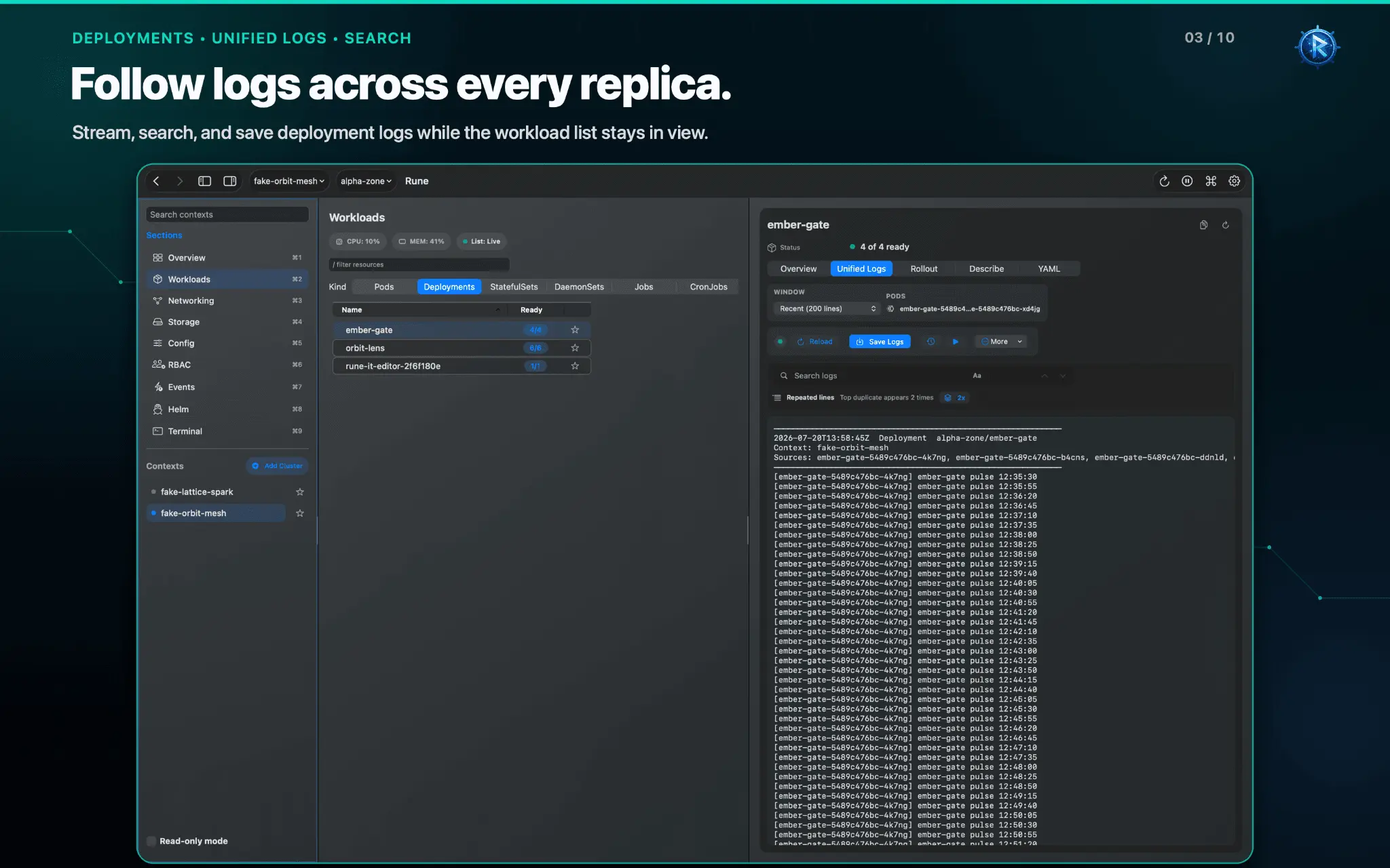 Screenshot 3 of Rune Kubernetes Client