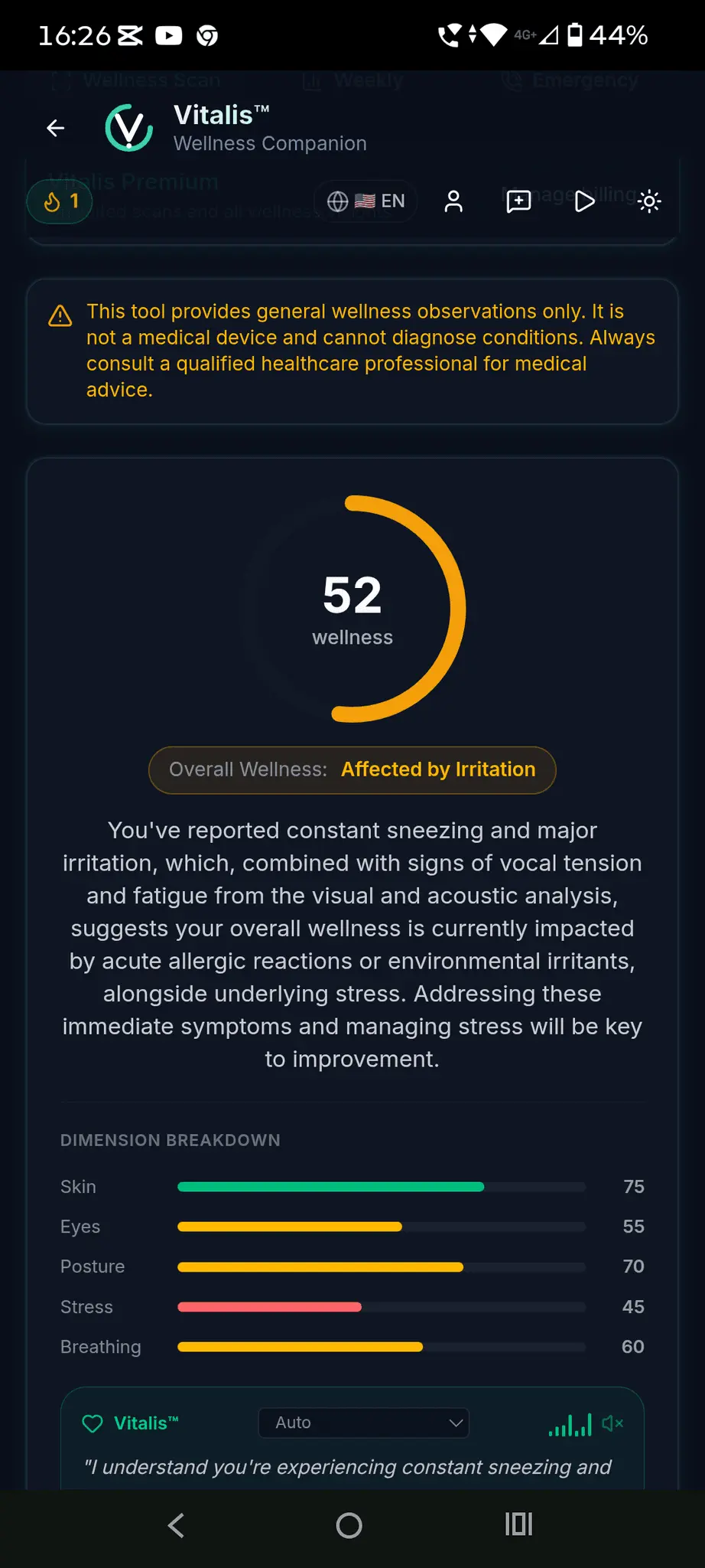 Screenshot 3 of Vitalis Wellness Companion 