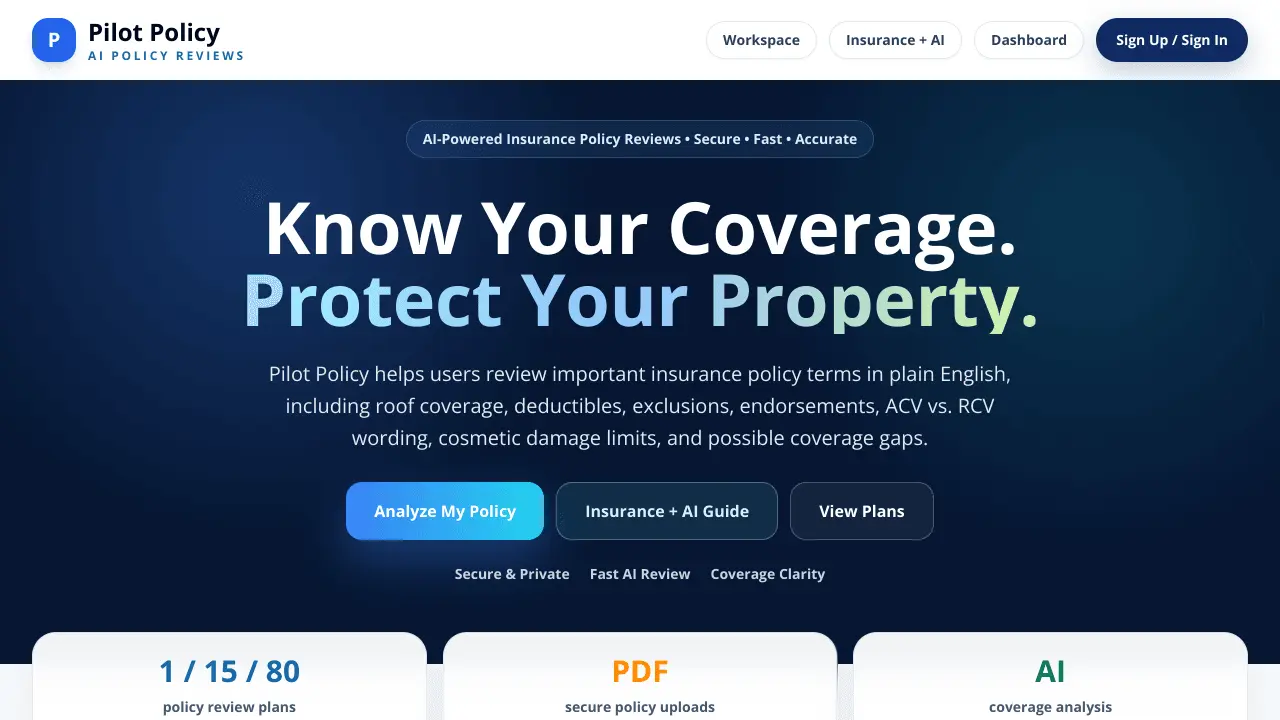 Screenshot 1 of Pilot Policy