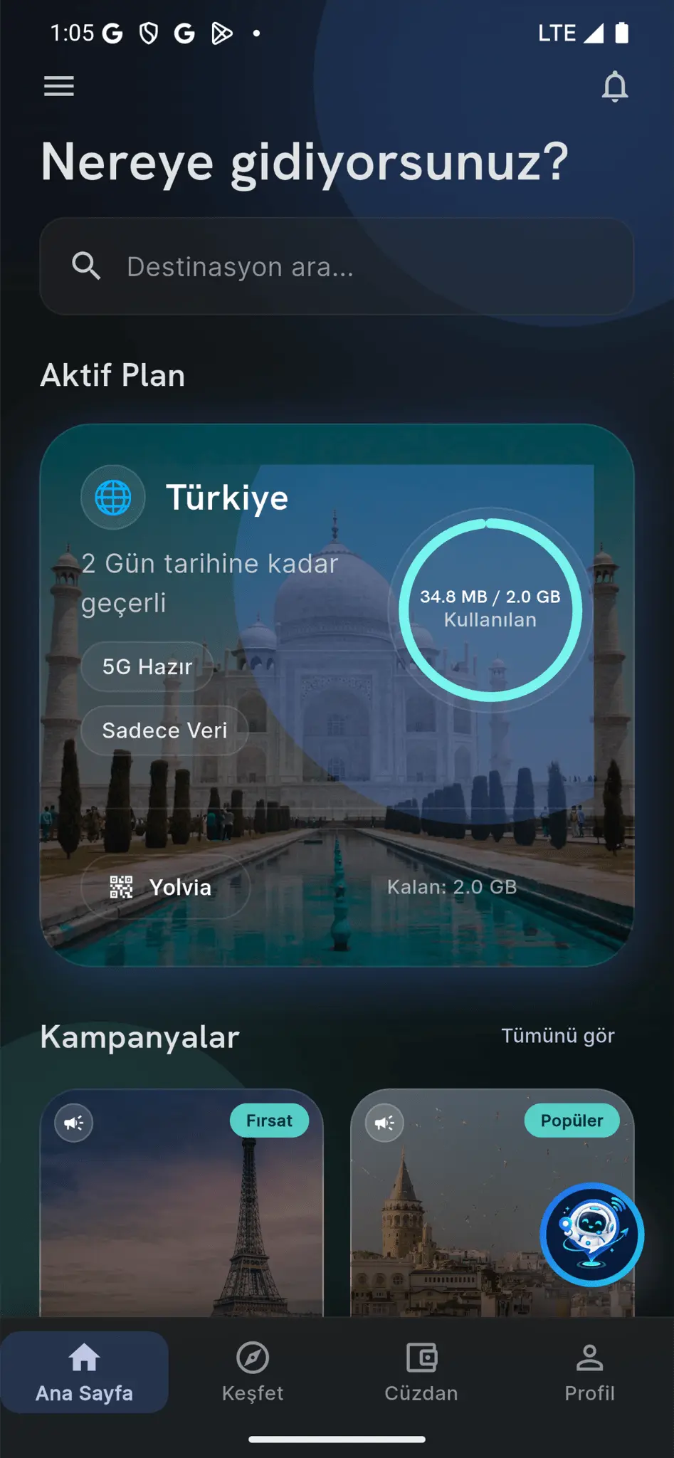 Screenshot 1 of Yolvia eSIM: Travel Data