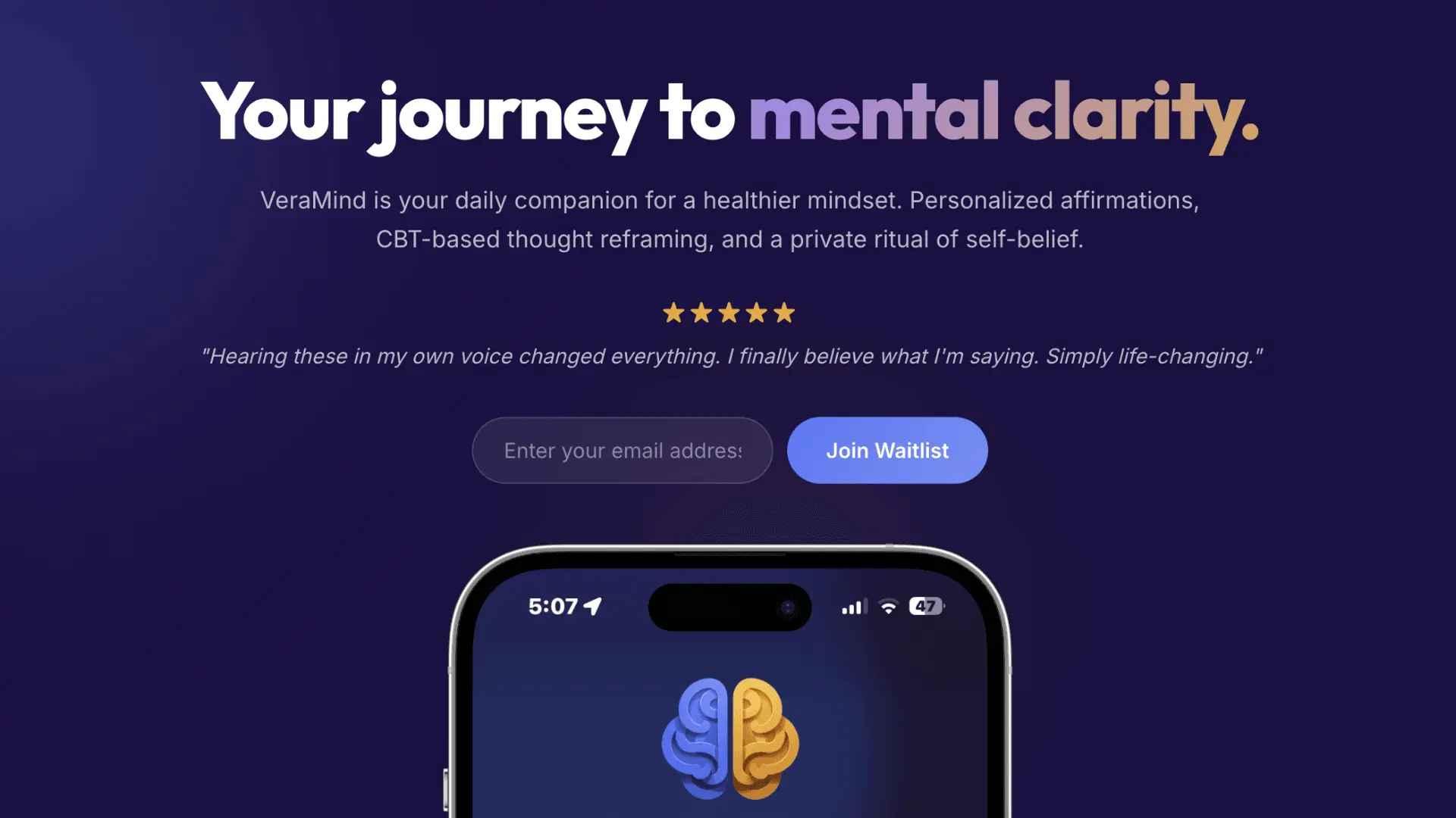Screenshot 1 of VeraMind: Daily Affirmations