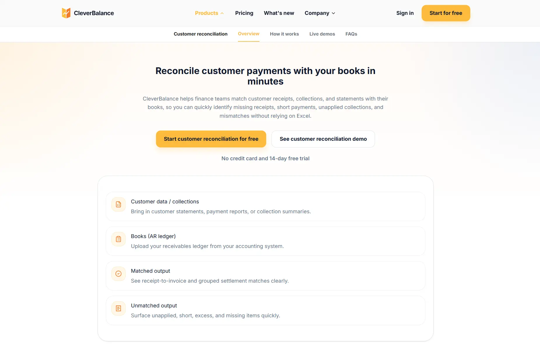 Screenshot 1 of CleverBalance - Customer Reconciliation