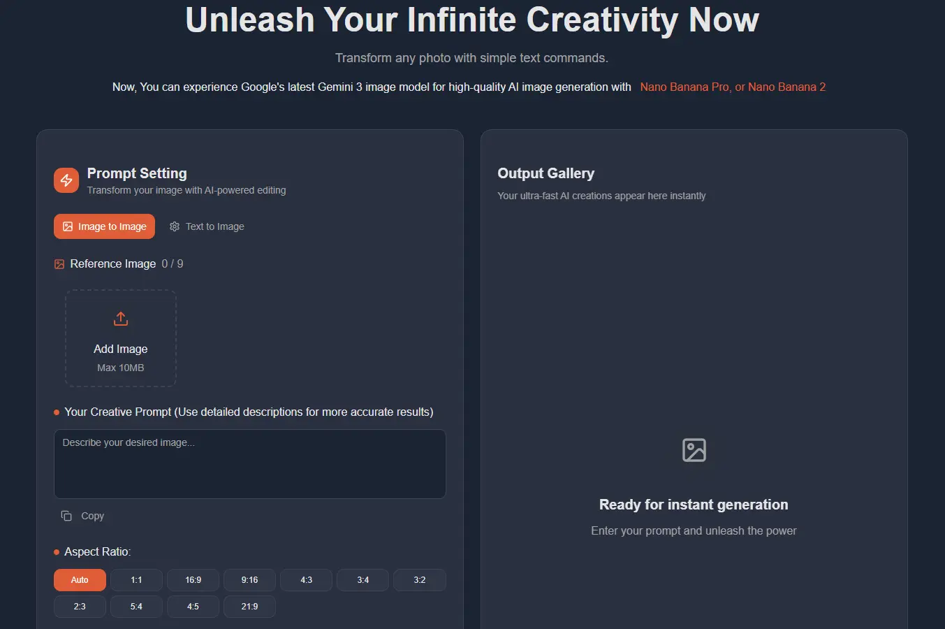 Screenshot 1 of Nano Banana AI