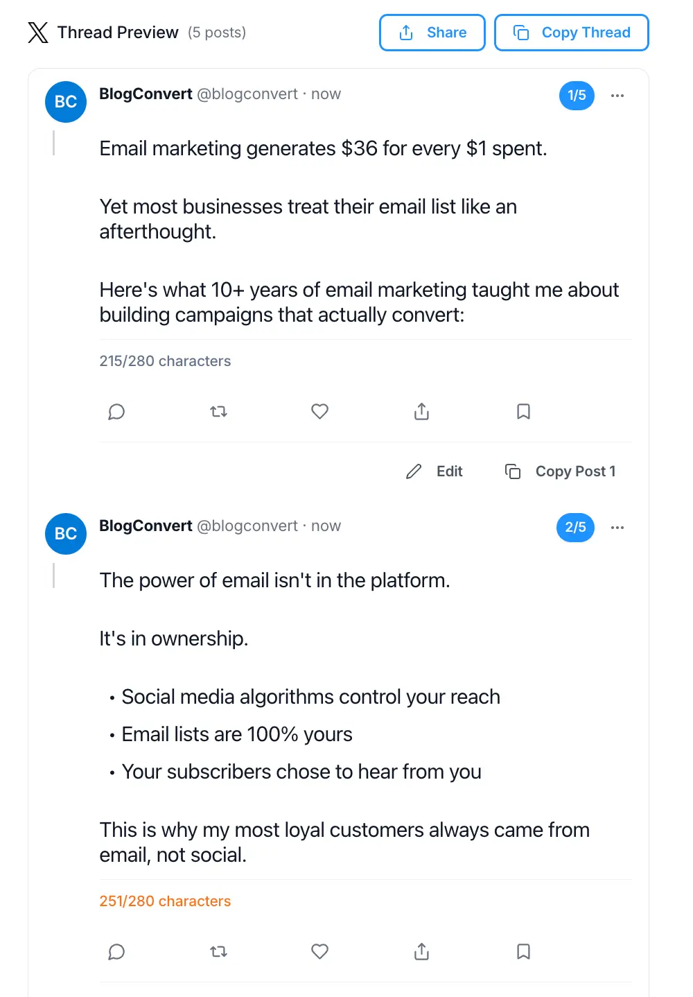 Screenshot 3 of Transform Blogs into X Threads & More