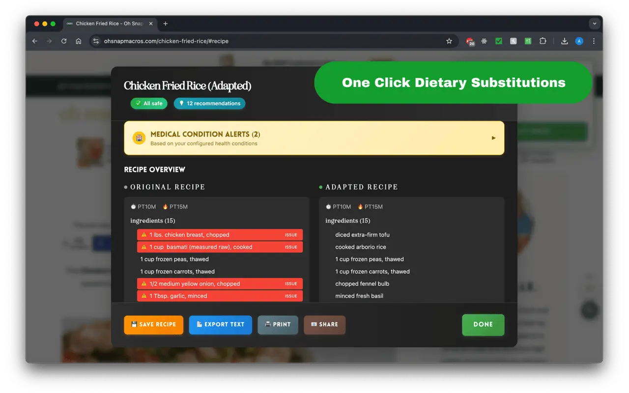 Screenshot 2 of Recipe Converter – Quick Swaps for Vegan