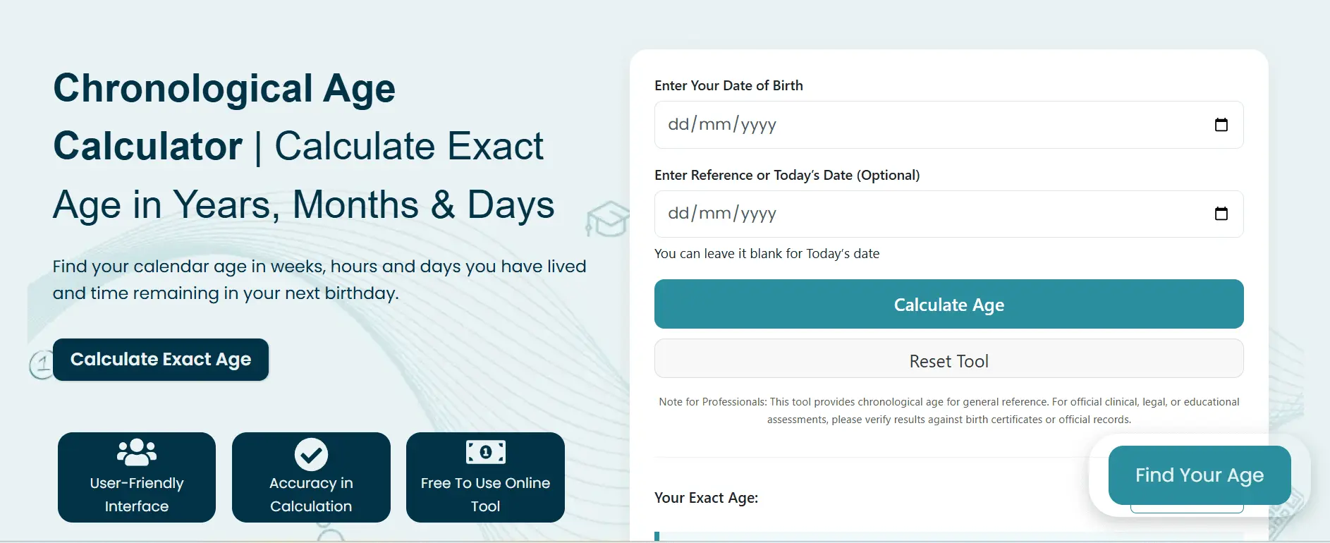 Screenshot 1 of Chrono Age Calculator