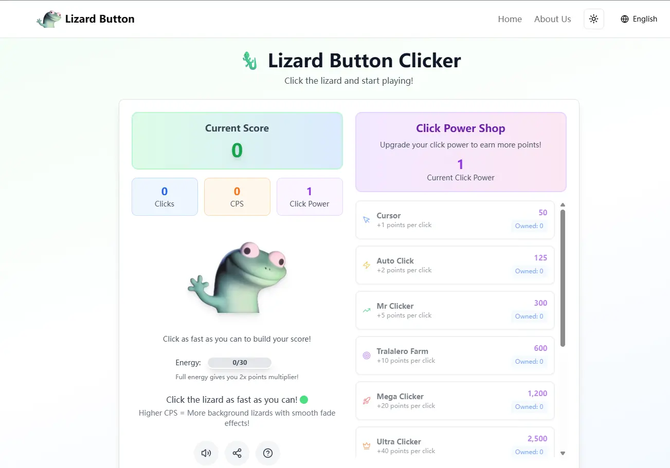 Screenshot 1 of Lizard Button Clicker