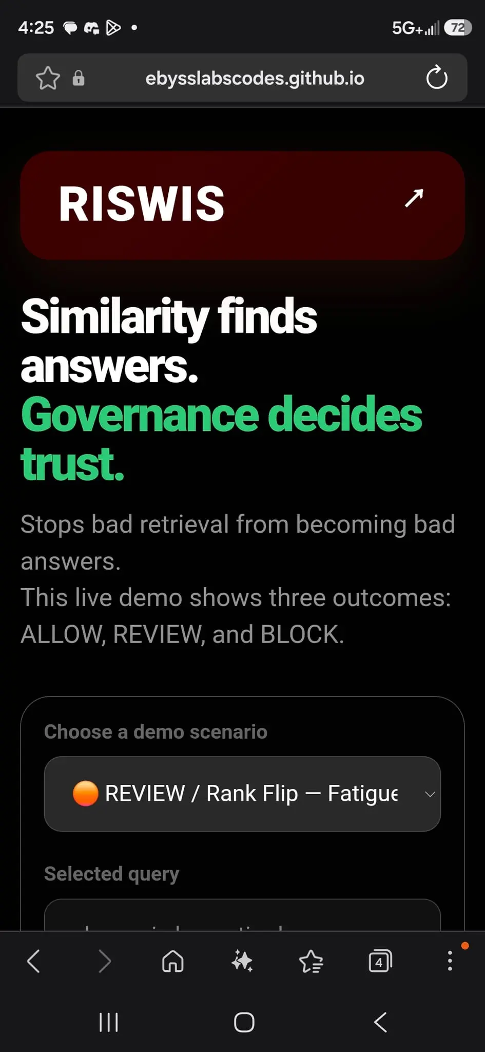 Screenshot 1 of RISWIS Applied
