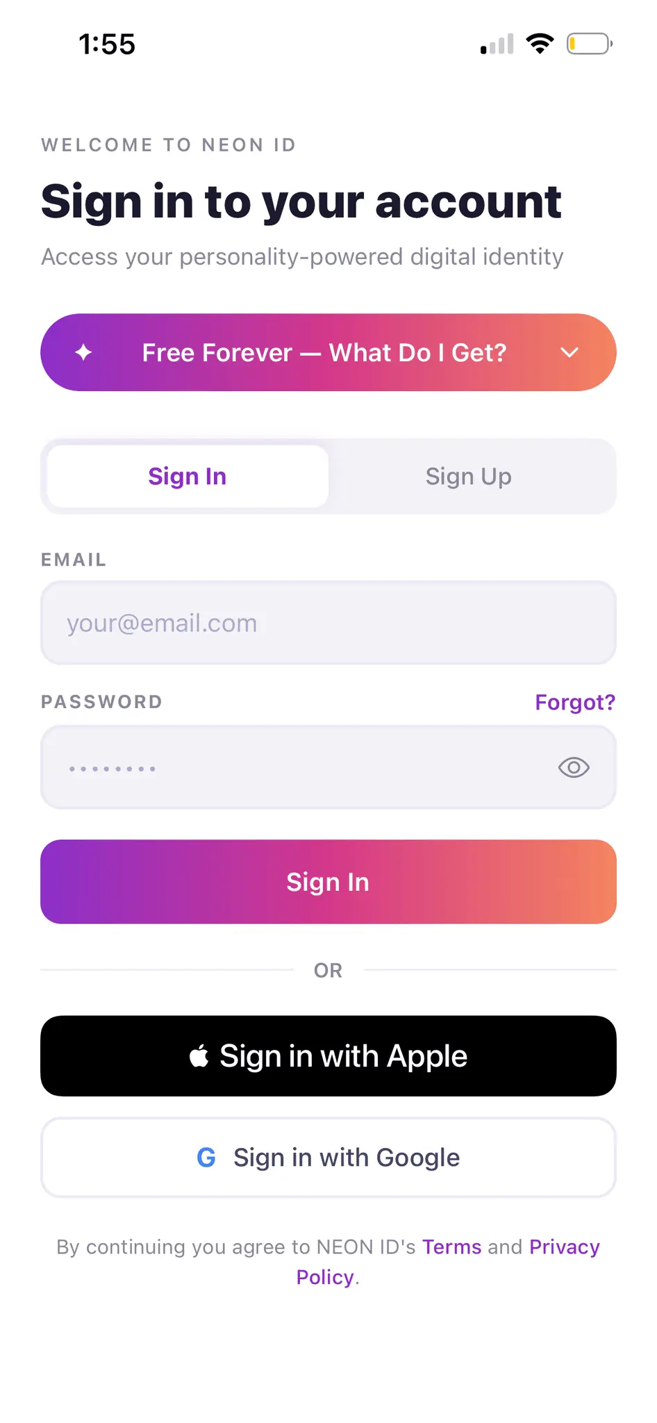 Screenshot 2 of NEON ID