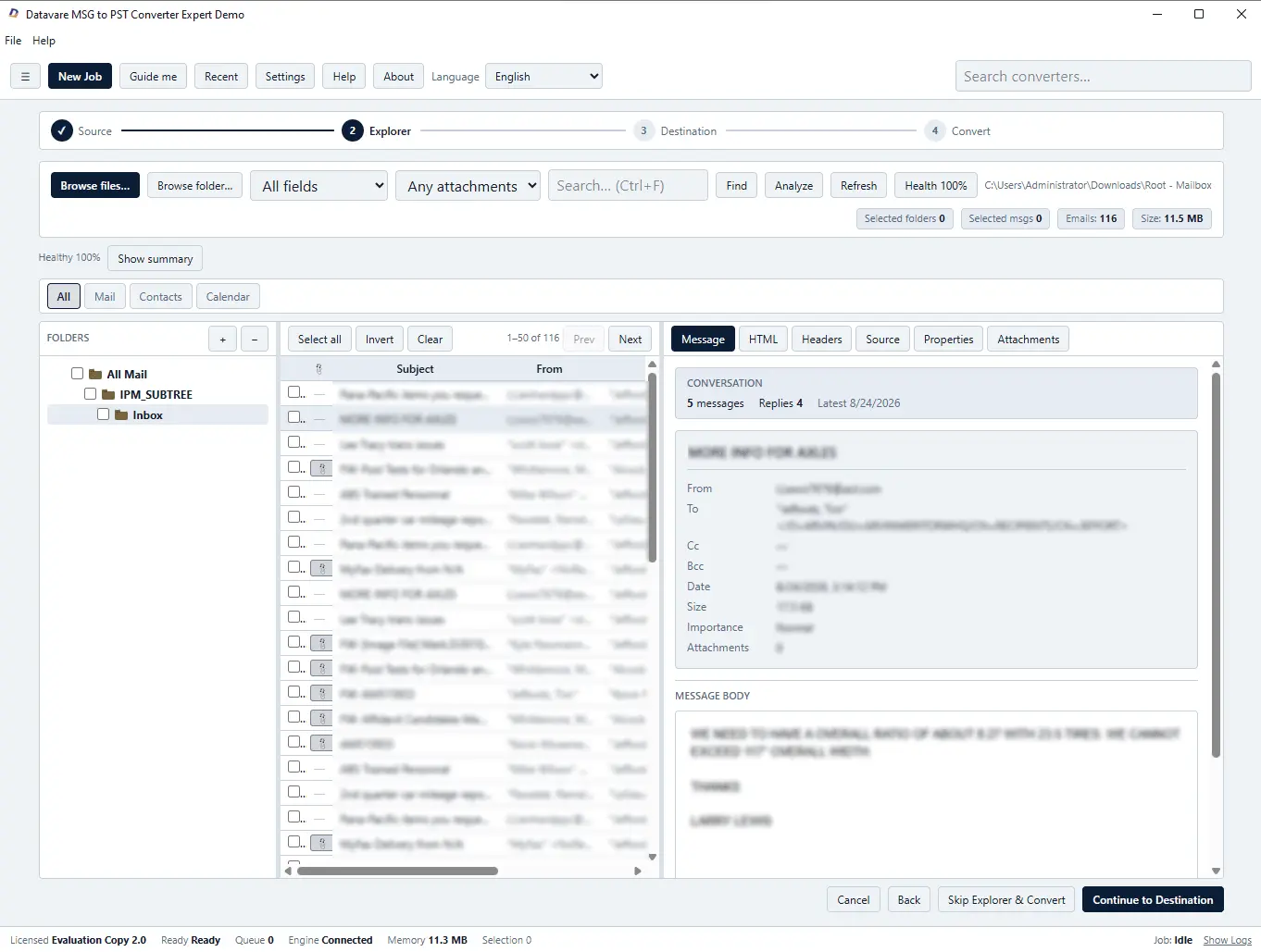 Screenshot 5 of DataVare MSG to PST Converter