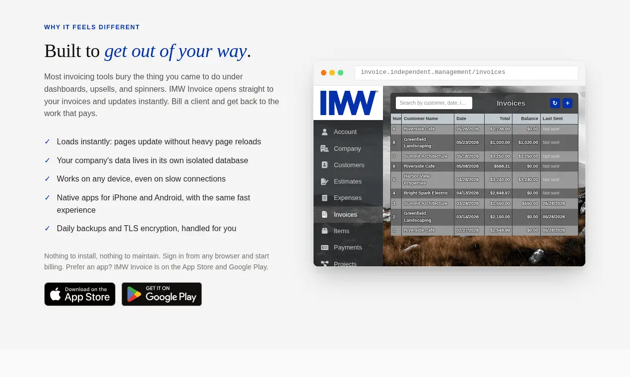 Screenshot 2 of IMW Invoice