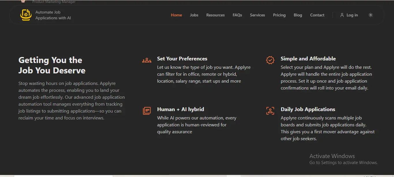 Screenshot 1 of Applyre AI
