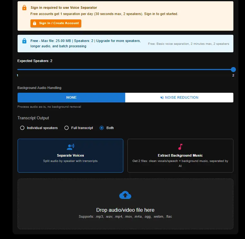 Screenshot 2 of  Voice Separator