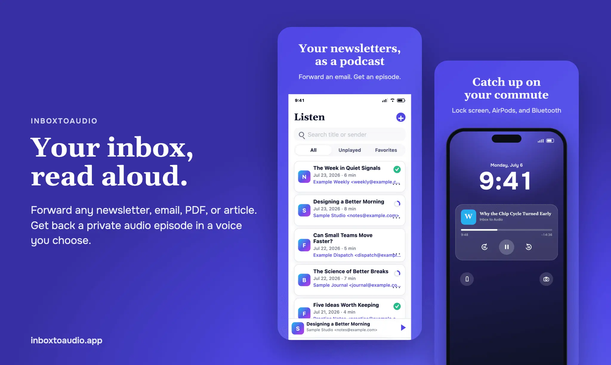 Screenshot 1 of InboxToAudio