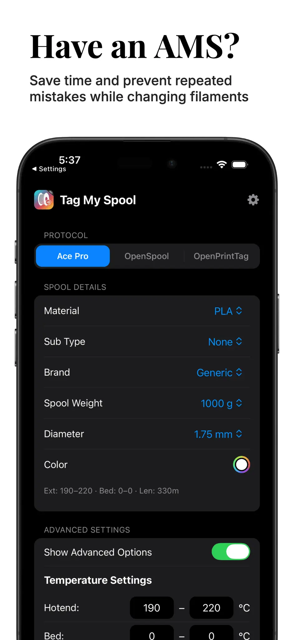 Screenshot 6 of Tag My Spool – NFC Filament