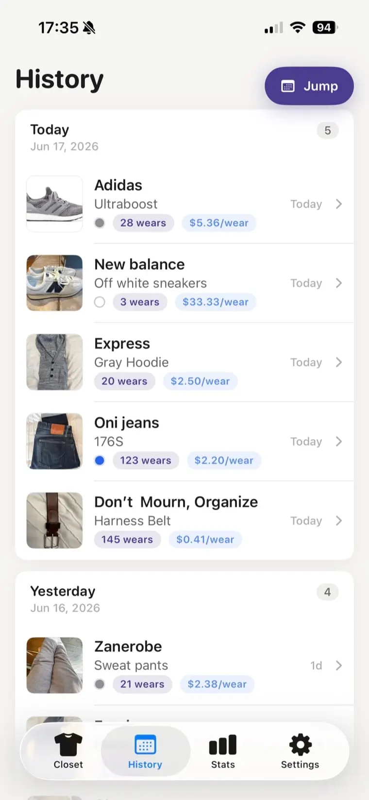 Screenshot 5 of WearTracker - Closet Organizer 